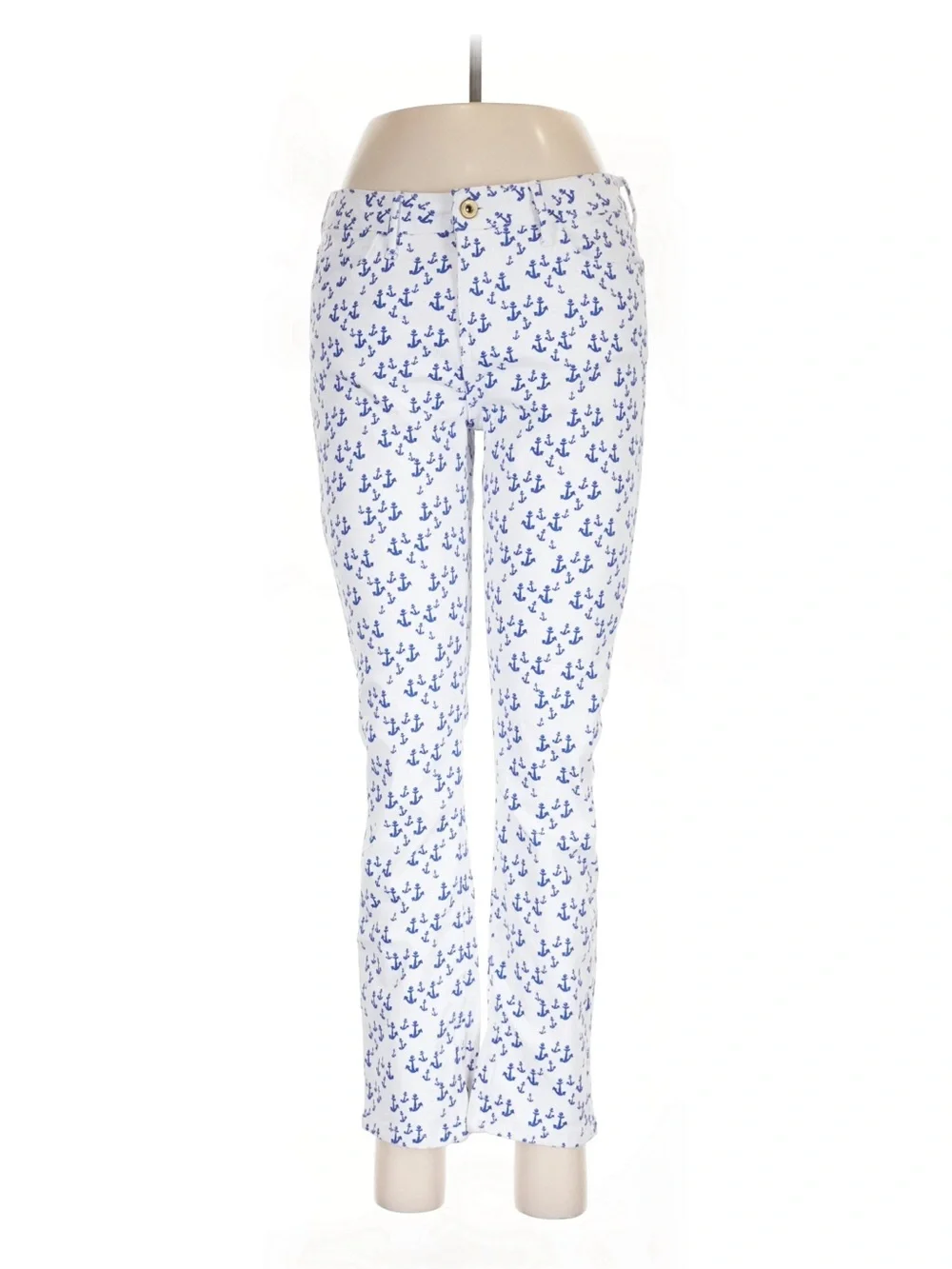 Tommy Hilfiger “Greenwich Skinny Ankle” Crisp Nautical White w/blue Anchor Print